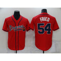 Atlanta Braves #54 Max Fried Red MWATKINS Stitched Cool Base Jersey