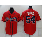 Atlanta Braves #54 Max Fried Red MWATKINS Stitched Cool Base Jersey