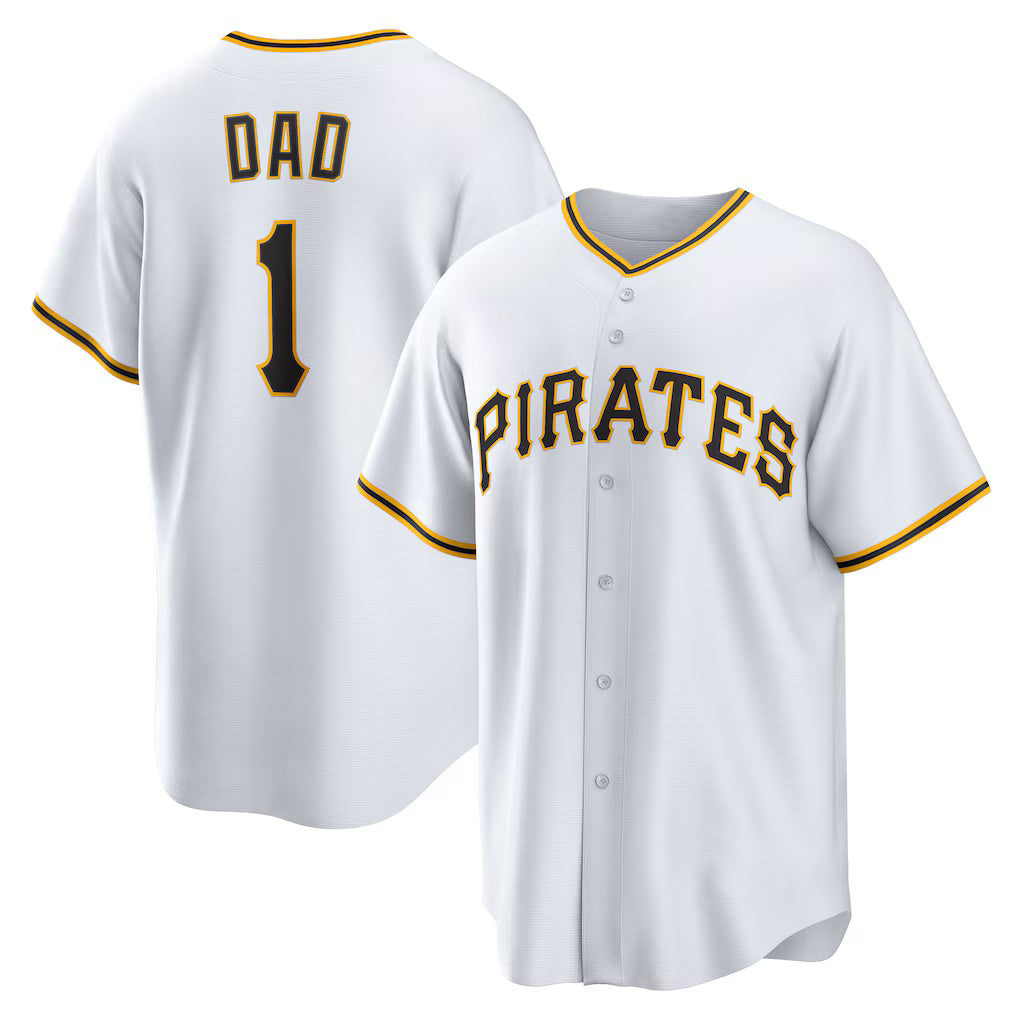 Pittsburgh Pirates #1 Dad Home White MWATKINS Replica Jersey