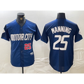 Detroit Tigers #25 Matt Manning Number 2024 Navy MWATKINS City Connect Cool Base Limited Stitched Jersey