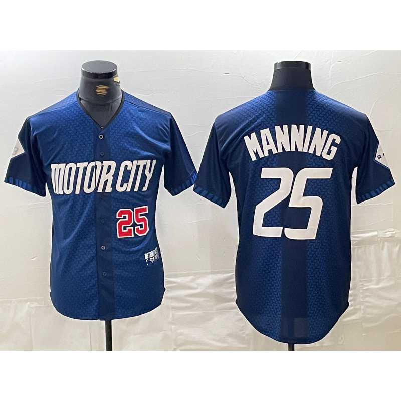 Detroit Tigers #25 Matt Manning Number 2024 Navy MWATKINS City Connect Cool Base Limited Stitched Jersey
