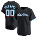 Custom Miami Marlins Black MWATKINS Alternate Limited Jersey