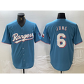 Texas Rangers #6 Josh Jung Light Blue MWATKINS Team Logo Cool Base Jersey
