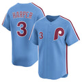 Philadelphia Phillies #3 Bryce Harper Light Blue MWATKINS Alternate Limited Player Jersey