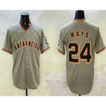 San Francisco Giants #24 Willie Mays Grey MWATKINS Limited Stitched Jersey