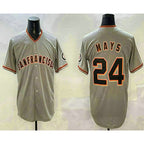 San Francisco Giants #24 Willie Mays Grey MWATKINS Limited Stitched Jersey