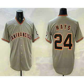 San Francisco Giants #24 Willie Mays Grey MWATKINS Limited Stitched Jersey