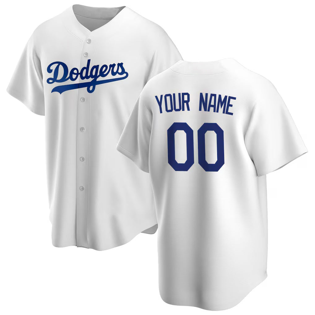 Custom Los Angeles Dodgers White MWATKINS Home Replica Jersey