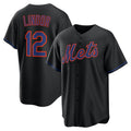New York Mets #12 Francisco Lindor Black MWATKINS Alternate Replica Jersey