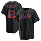 New York Mets #12 Francisco Lindor Black MWATKINS Alternate Replica Jersey