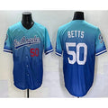 Los Angeles Dodgers #50 Mookie Betts Blue MWATKINS 2025 City Connect Limited Stitched Jersey