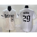 Detroit Tigers #29 Tarik Skubal White MWATKINS 'Motor Gothic Edition' Vapor Premier Limited Stitched Jersey
