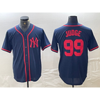 New York Yankees #99 Aaron Judge Navy Red MWATKINS Fashion Cool Base Jersey