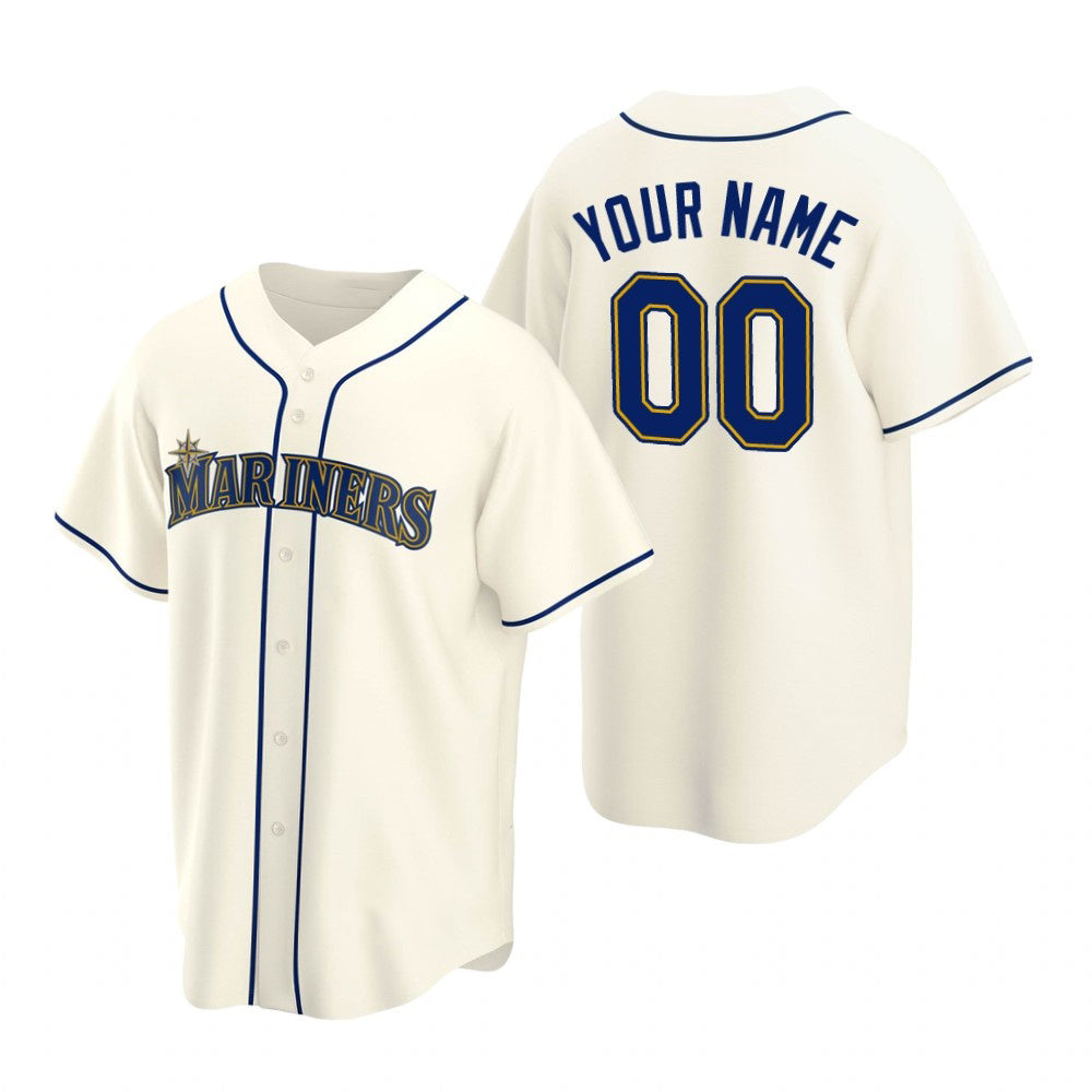 Custom Seattle Mariners Cream MWATKINS Stitched Cool Base Jersey