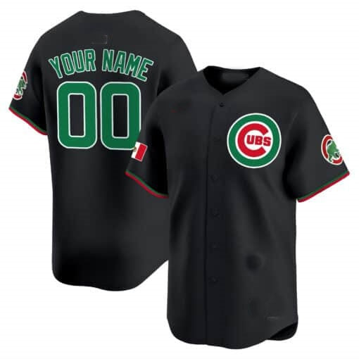 Custom Chicago Cubs Mexico Vapor Premier Limited Jersey V3 ¨C Black MWATKINS