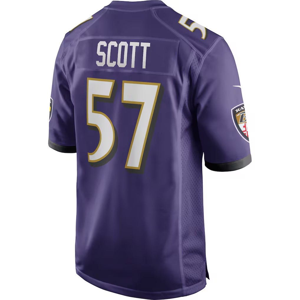 B.Ravens #57 Bart Scott Purple MWATKINS Game Retired Player Jersey
