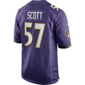 B.Ravens #57 Bart Scott Purple MWATKINS Game Retired Player Jersey