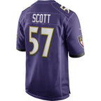 B.Ravens #57 Bart Scott Purple MWATKINS Game Retired Player Jersey