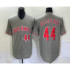 Cincinnati Reds #44 Elly De La Cruz Number Grey MWATKINS Cool Base Stitched Jersey