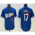 Los Angeles Dodgers #17 Shohei Ohtani Number Mexico Blue MWATKINS Cool Base Stitched Jerseys