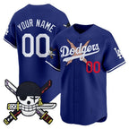 Custom Los Angeles Dodgers x One Piece Royal MWATKINS Zoro Patch Vapor Premier Limited Jersey - Stitched