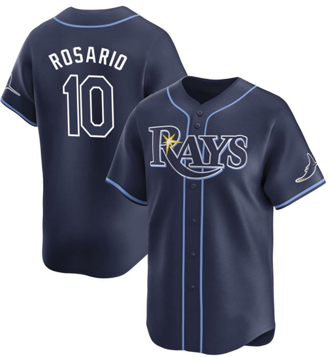 Tampa Bay Rays #10 Amed Rosario Navy MWATKINS Away Limited Stitched Jersey