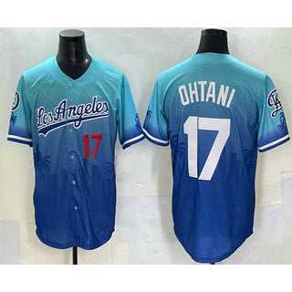 Los Angeles Dodgers #17 Shohei Ohtani Blue MWATKINS 2025 City Connect Limited Stitched Jersey