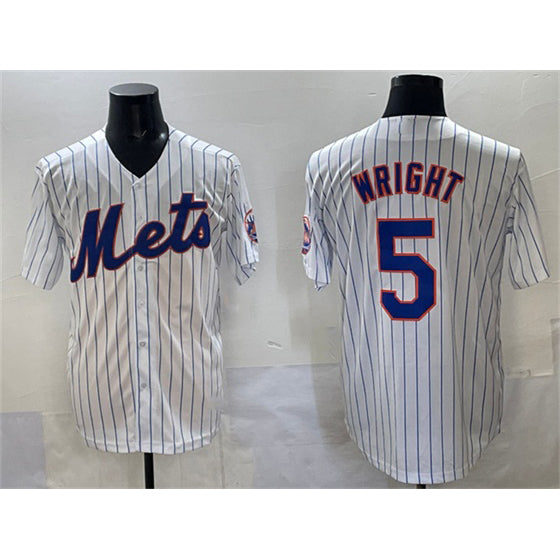 New York Mets #5 David Wright White MWATKINS Stitched Jersey