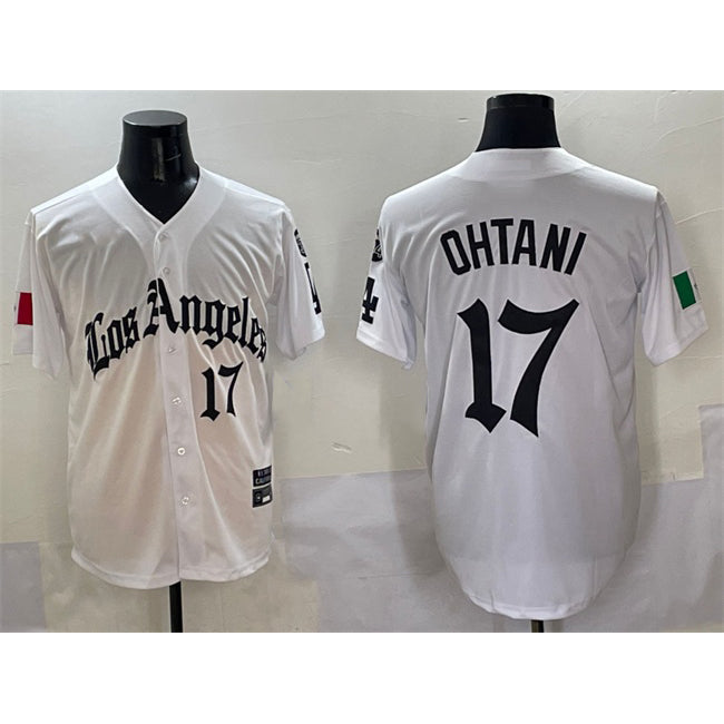 Los Angeles Dodgers #17 Shohei Ohtani White MWATKINS Mexico 2025 LA Gothic Style With Fernando Patch Vapor Premier Limited Stitched Jersey
