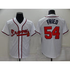Atlanta Braves #54 Max Fried White MWATKINS Stitched Cool Base Jersey