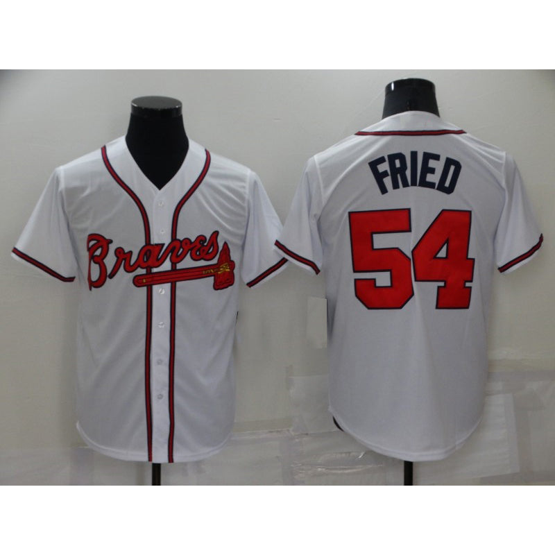 Atlanta Braves #54 Max Fried White MWATKINS Stitched Cool Base Jersey