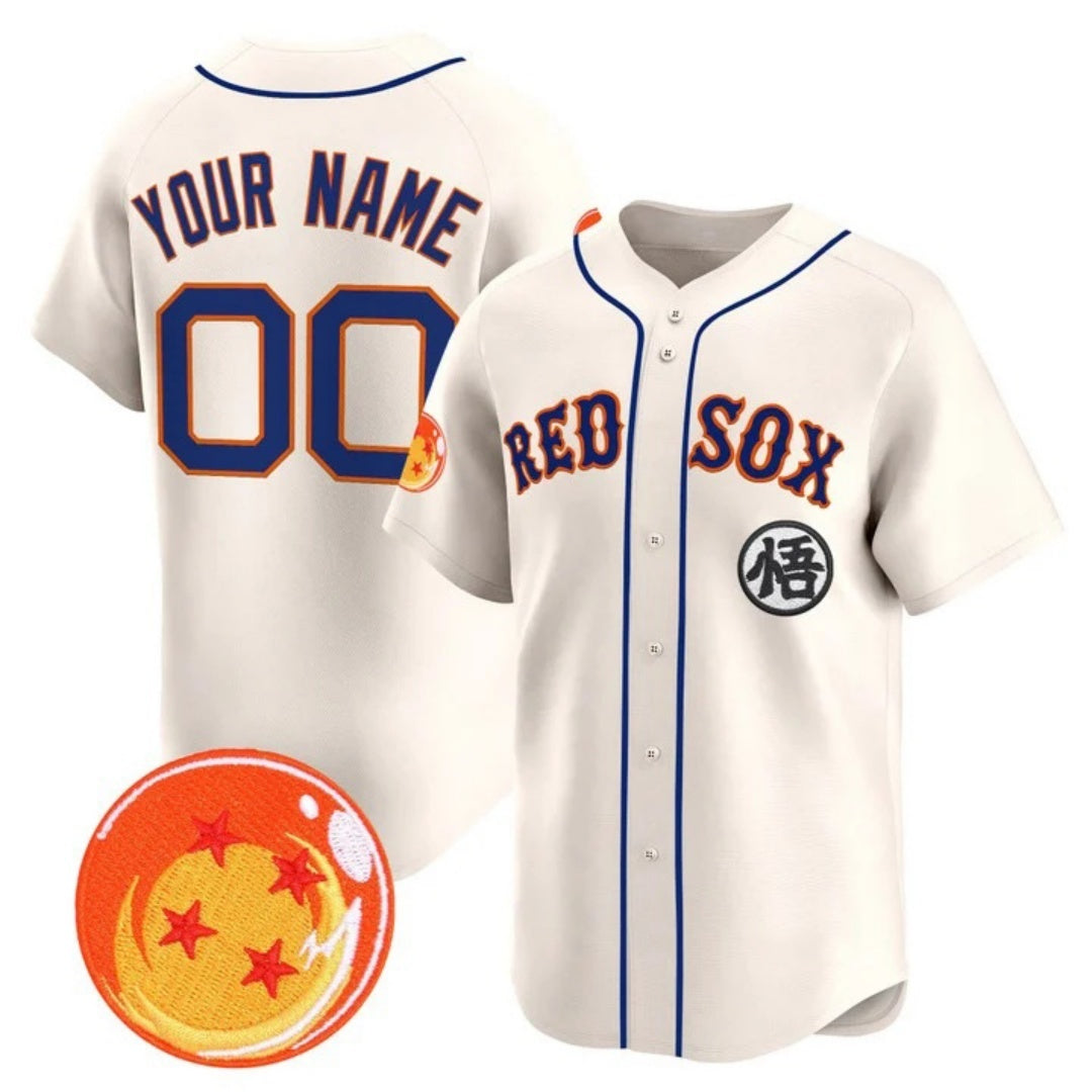 Custom Boston Red Sox x Dragon Ball Cream MWATKINS Vapor Premier Limited Jersey - All Stitched