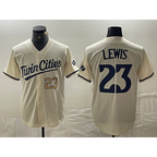 Minnesota Twins #23 Royce Lewis Number Cream MWATKINS Cool Base Stitched Jerseys