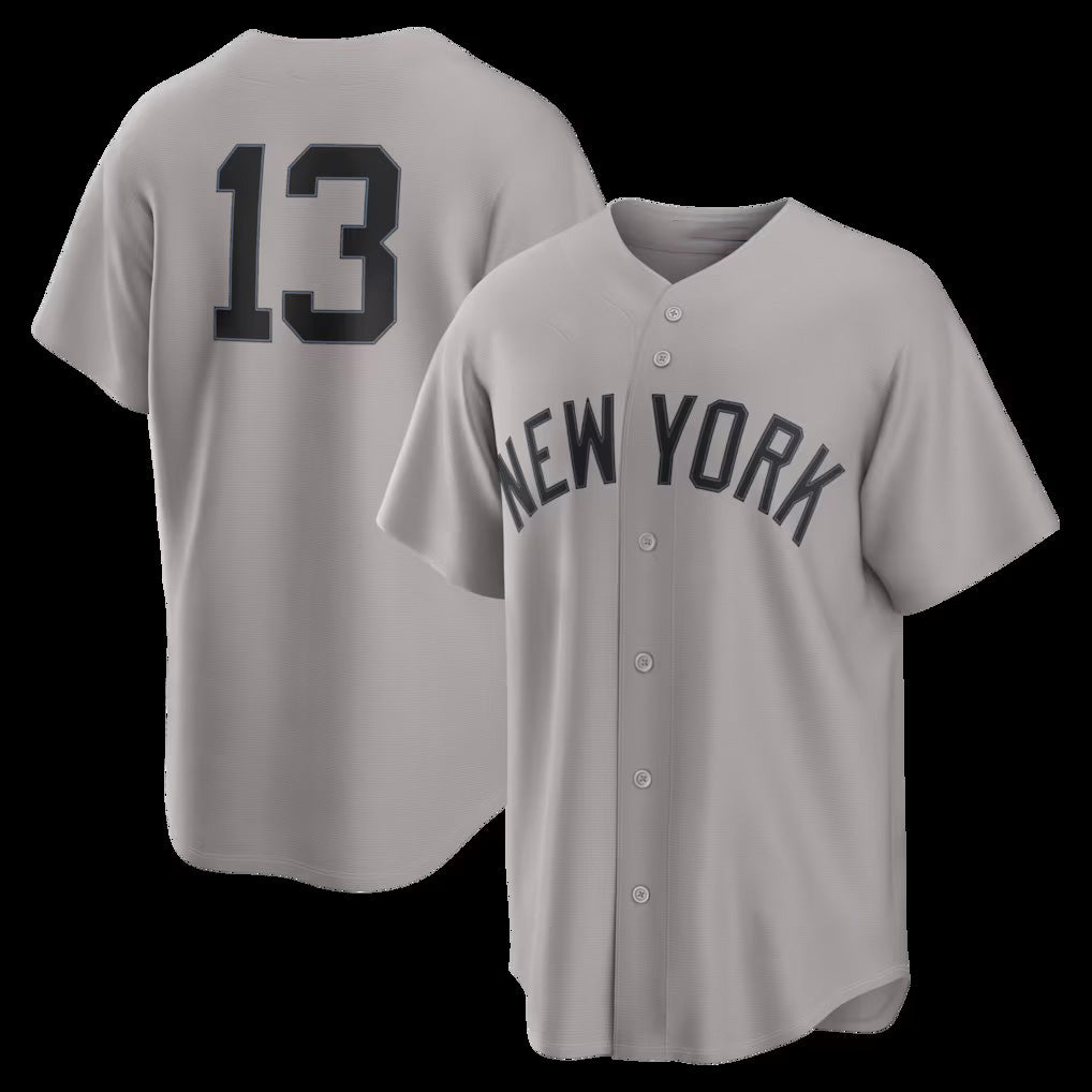 New York Yankees #13 Jazz Chisholm Jr. Gray MWATKINS Road Replica Jersey