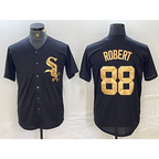 Chicago White Sox #88 Luis Robert Black Gold MWATKINS Cool Base Stitched Jersey