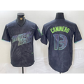 Tampa Bay Rays #13 Junior Caminero Charcoal MWATKINS 2024 City Connect Limited Stitched Jersey