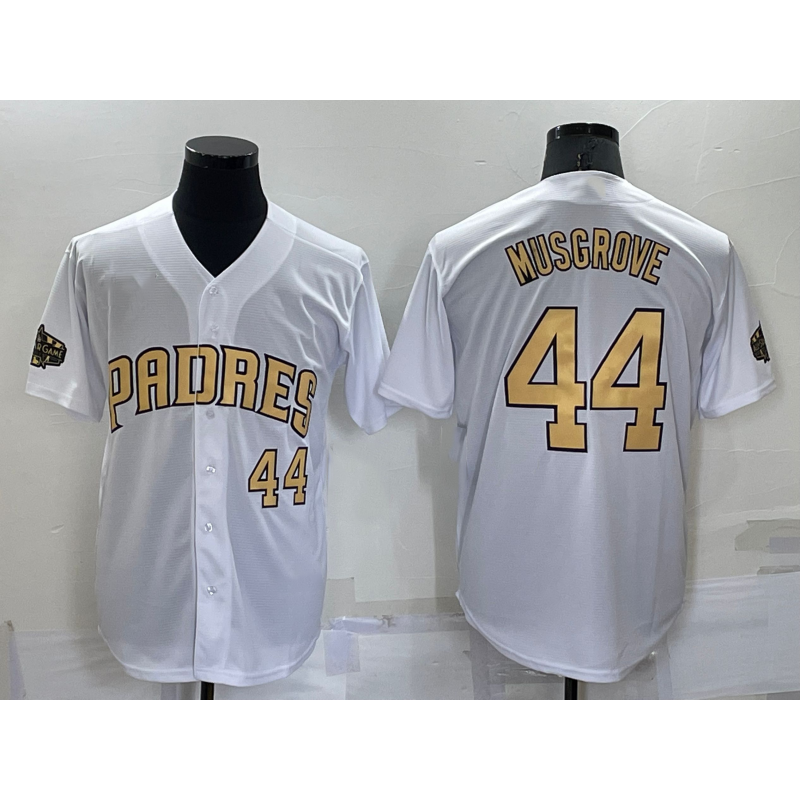 San Diego Padres #44 Joe Musgrove Number White MWATKINS 2022 All Star Stitched Cool Base Jersey