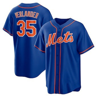 New York Mets #35 Justin Verlander Blue MWATKINS Stitched Cool Base Jersey
