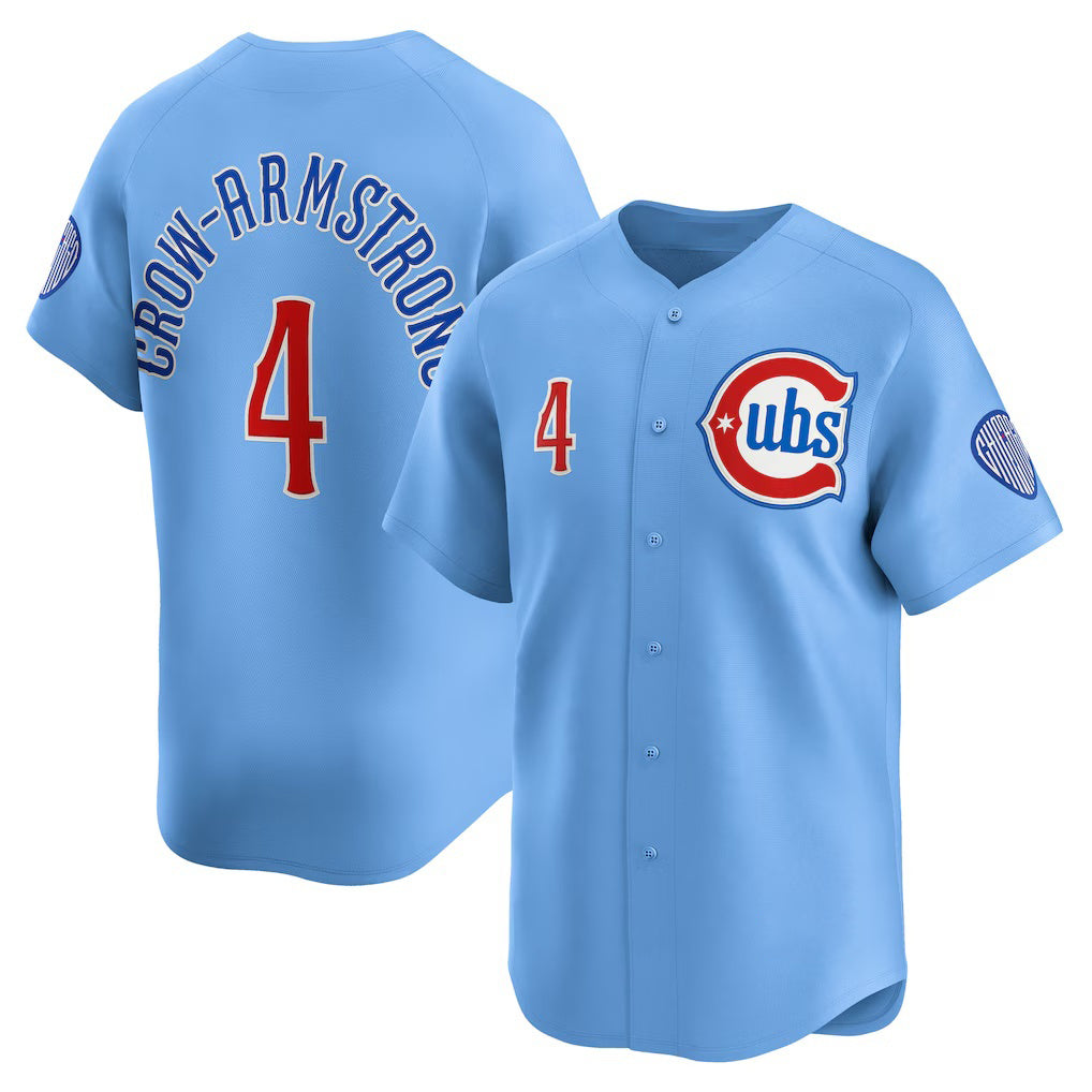 Chicago Cubs #4 Pete Crow-Armstrong Light Blue MWATKINS Alternate Limited Player Jersey