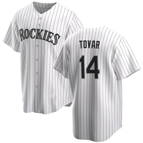 Colorado Rockies #14 Ezequiel Tovar White MWATKINS Cool Base Stitched Jersey