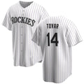 Colorado Rockies #14 Ezequiel Tovar White MWATKINS Cool Base Stitched Jersey