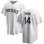 Colorado Rockies #14 Ezequiel Tovar White MWATKINS Cool Base Stitched Jersey