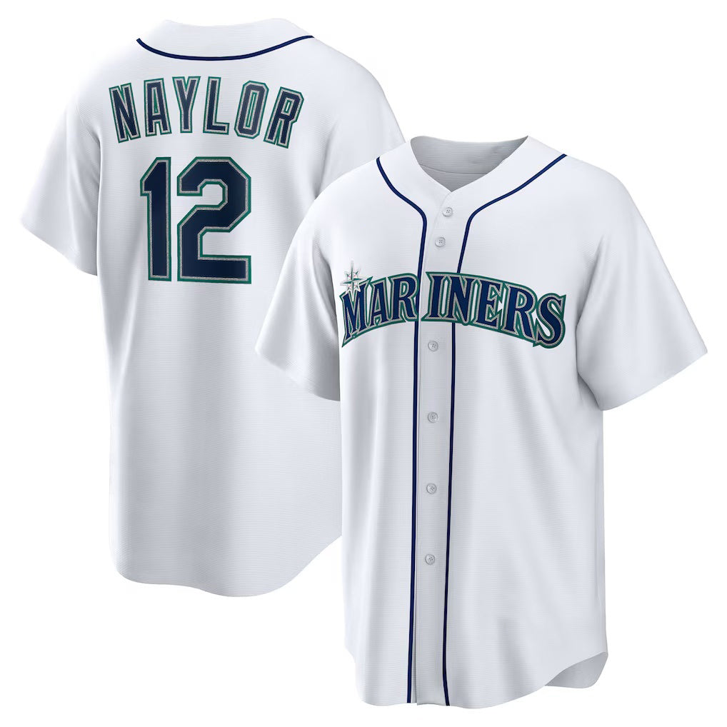 Seattle Mariners #12 Josh Naylor White MWATKINS Home Replica Jersey