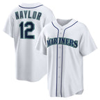 Seattle Mariners #12 Josh Naylor White MWATKINS Home Replica Jersey