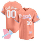 Custom Atlanta Braves Bubblegum Pink Vapor Premier Limited Jersey ¨C Peach MWATKINS