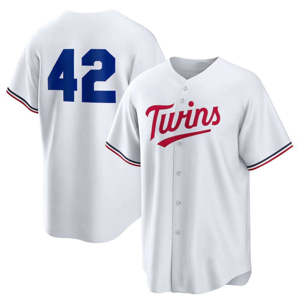 Minnesota Twins #42 Jackie Robinson White MWATKINS Home 2025 Day Replica Jersey