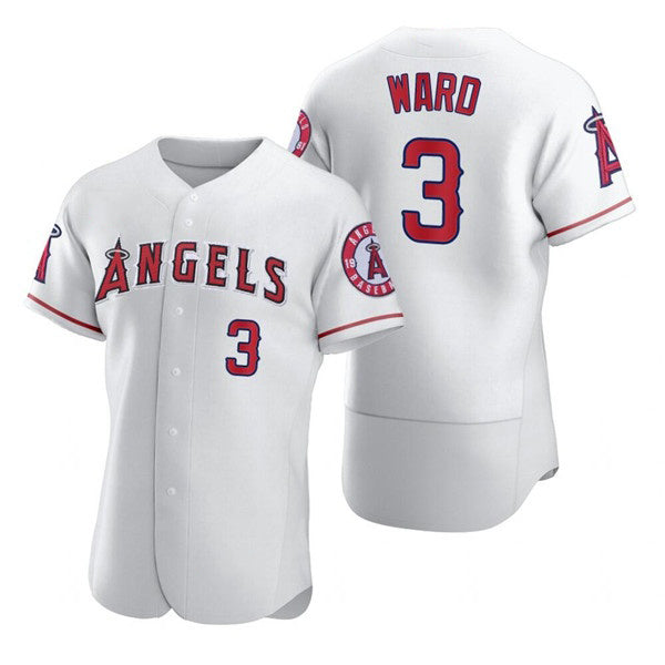 Los Angeles Angels #3 Waylor Ward White MWATKINS Flex Base Stitched Jersey
