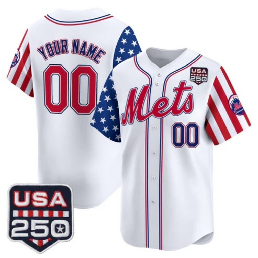 Custom New York Mets America 250 Edition Vapor Premier Limited White MWATKINS Stitched Jerseys