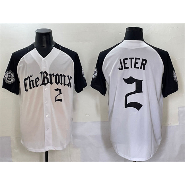 New York Yankees #2 Derek Jeter White Black MWATKINS 'Gothic Legacy Edition' Vapor Premier Limited Stitched Jersey