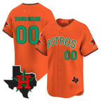 Custom Houston Astros Mexico Texas Patch Vapor Premier Limited Jersey V3 ¨C Orange MWATKINS